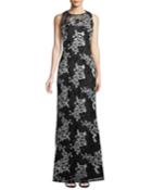 Contrast Lace Illusion Gown