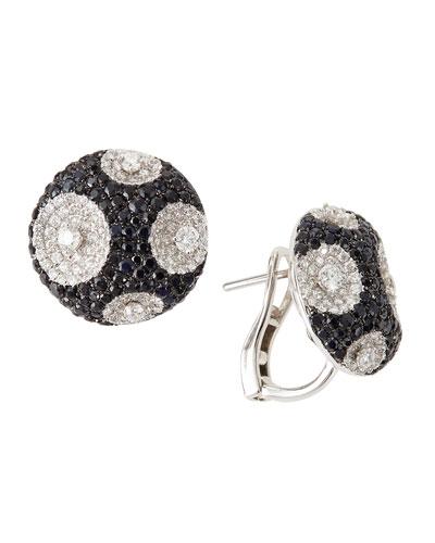 Meteorite Diamond & Sapphire Earrings