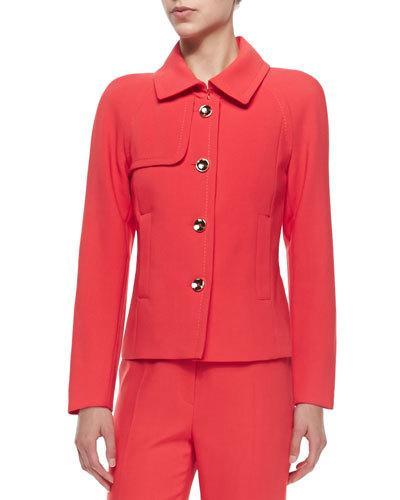 Long-sleeve Cropped Four-button Blazer