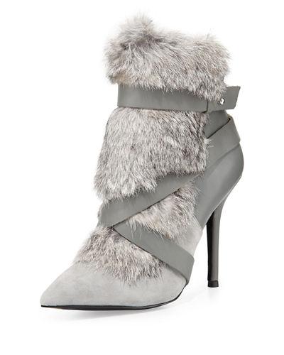 Knife Rabbit-fur Bootie