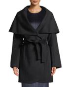 Double-faced Wool-blend Belted Coat