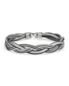 Woven Multi-strand Cable Bracelet, Black/steel
