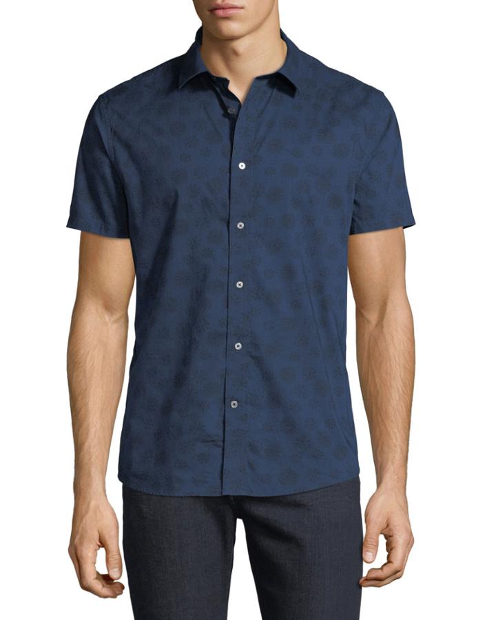 Men's Floral-print Short-sleeve