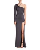 One-shoulder Gloss Jersey Gown