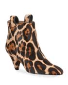 Leopard Calf Hair Ankle Booties