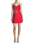Sleeveless Bell Cocktail Dress W/ Flamingo Embroidery
