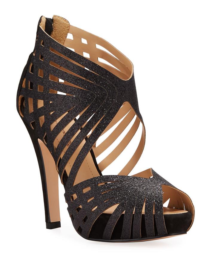Cindel Glittered Art Deco Peep-toe