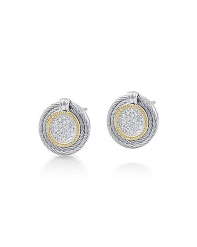 Classique Round Pave Diamond Stud Earrings,
