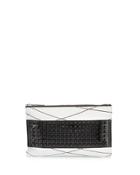 Jana Studded Leather Clutch Bag, White