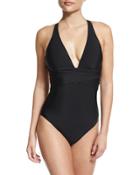Cabana Solids Alana Crossover One-piece