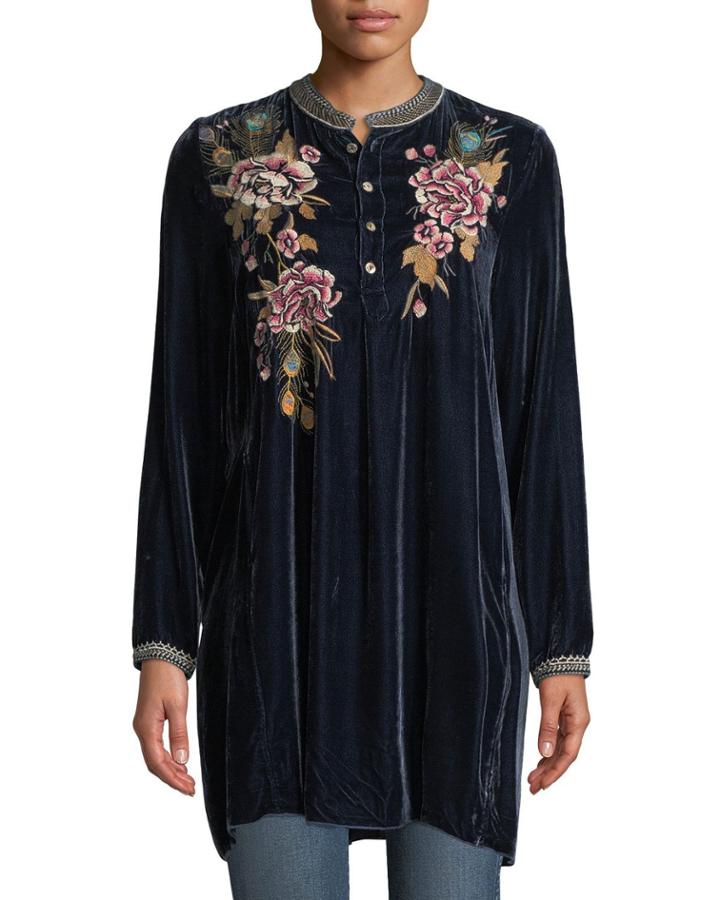 Petite Quito Velvet Trapeze Tunic