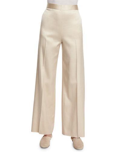 Selip High-waist Wide-leg Pants, Alabaster