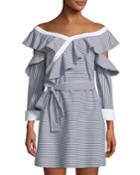 Off-the-shoulder Striped Wrapped