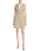 Plunge-back Tattersall Dress With Pockets