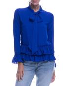 Ruffled Tie-neck Blouse