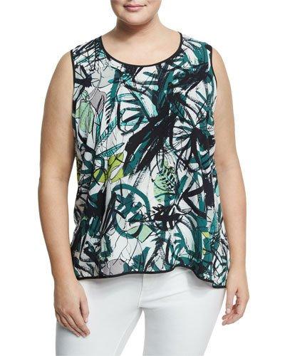 Green Graffiti Tank Top, Multi,