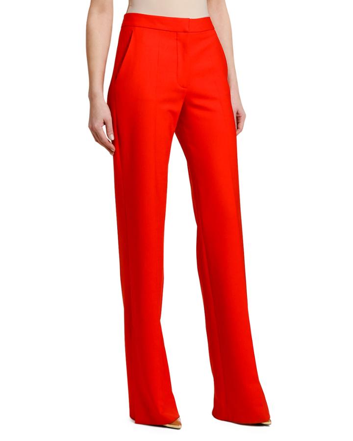 Wide-leg Stretch-wool Pants