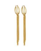 Golden Chain-fringe Hoop Earrings