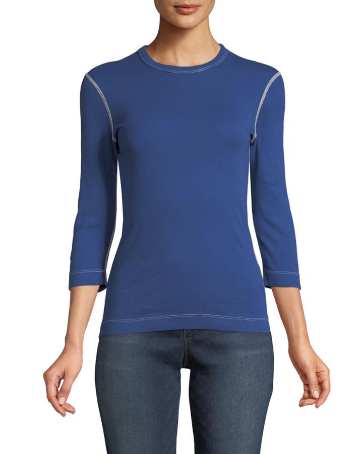 3/4-sleeve Topstitch Tee