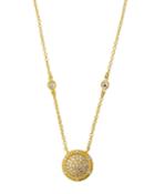 Small Times Pave Disc Pendant Necklace