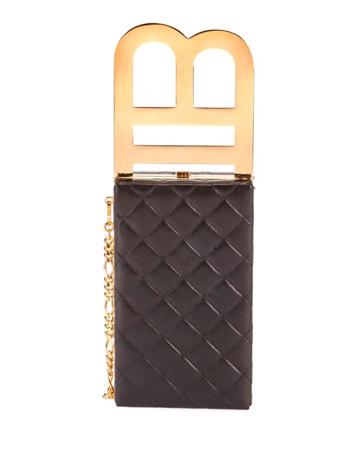 B Quilted Minaudiere Bag With