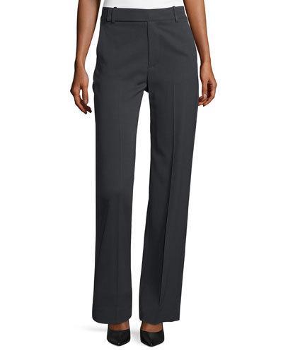 Wide-leg Pleated Pants, Dark Gray