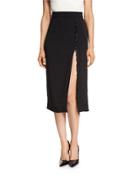 Beaded-trim High-slit Pencil