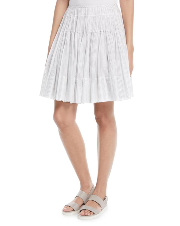 Pleated Striped Cotton