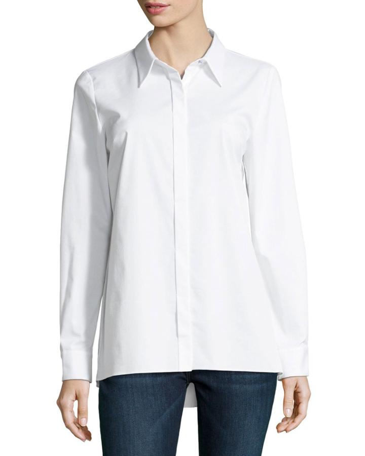 Needra Button-front Lurex&reg;-trimmed Blouse