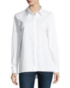 Needra Button-front Lurex&reg;-trimmed Blouse