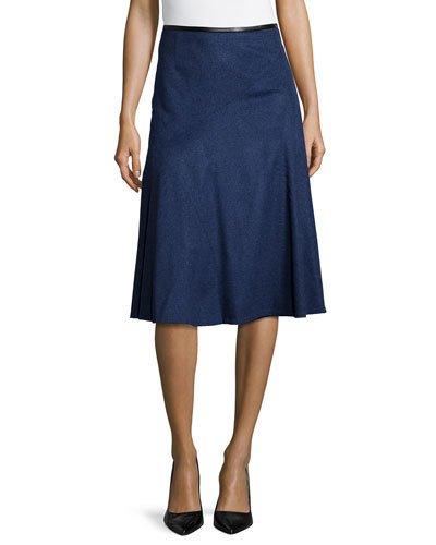 Nara A-line Cashmere Skirt, Dusk