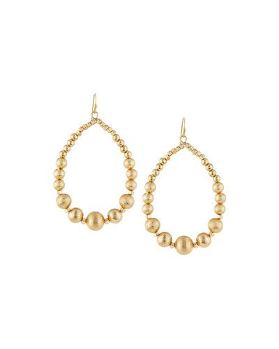 Textured Golden Beaded Teardrop Earrings