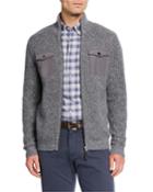 Men's Melange Cashmere Two-way Zip