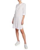 Mandarin Collar Long-sleeve Organic Linen
