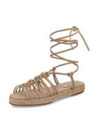 Knotted Ankle-wrap Flat Espadrille