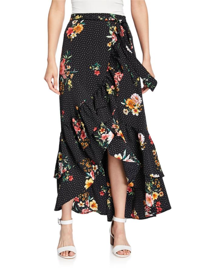 Downtown Ruffle Floral Print High-low