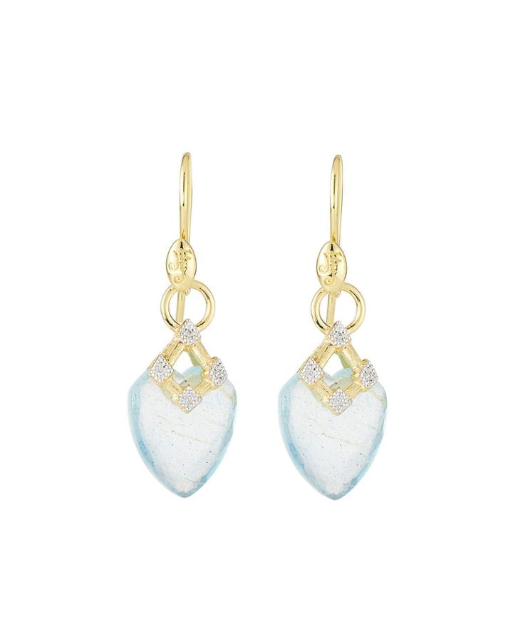 Lisse 18k Geometric Dangle Earrings W/ Diamonds
