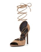 Kate Suede Lace-up D'orsay Pump
