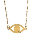 14k Gold Evil Eye Pendant Necklace