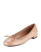 Patent Ballerina Flat With Bow