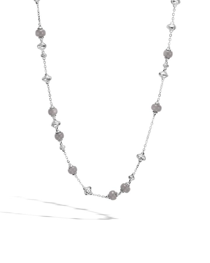 Bamboo Gray Moonstone Sautoir Necklace,