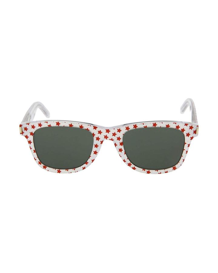 Square Acetate Sunglasses With Glitter