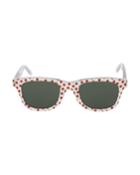 Square Acetate Sunglasses With Glitter