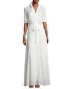 Gloria Tabbed-sleeves Maxi Dress, Ivory