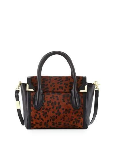 Frankie Calf-hair Flap Satchel Bag,