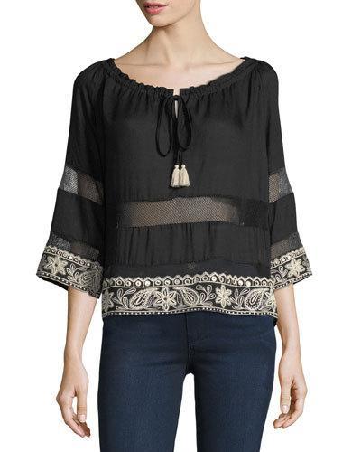 Embroidered Coverup Top