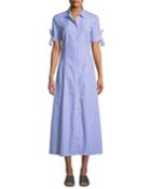 Dalton Long Striped Tie-sleeve Cotton