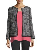 Keaton Tweed Zip-front Jacket, Black