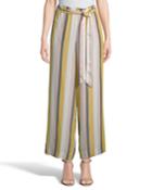 Striped Wide-leg Ankle Pants With