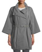 Monili-belted Taffeta Car Coat